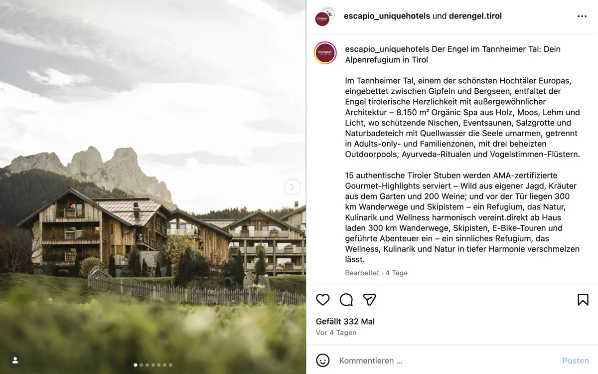 escapio Instagram Co-Author Post